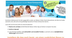 Nielsen: Monatliche Punkte sammeln und gegen Prämie eintauschen.