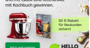 Hello Fresh: KitchenAid mit Kochbuch gewinnen