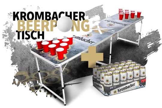 Gewinne 3×1 Krombacher Beerpong-Tisch
